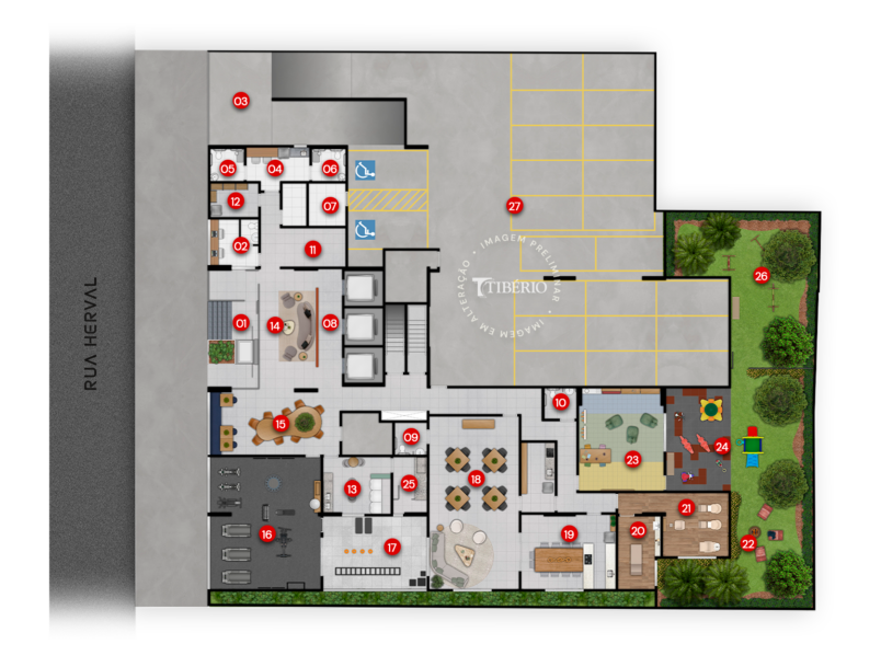 Implantação do térreo do Hub Belém
